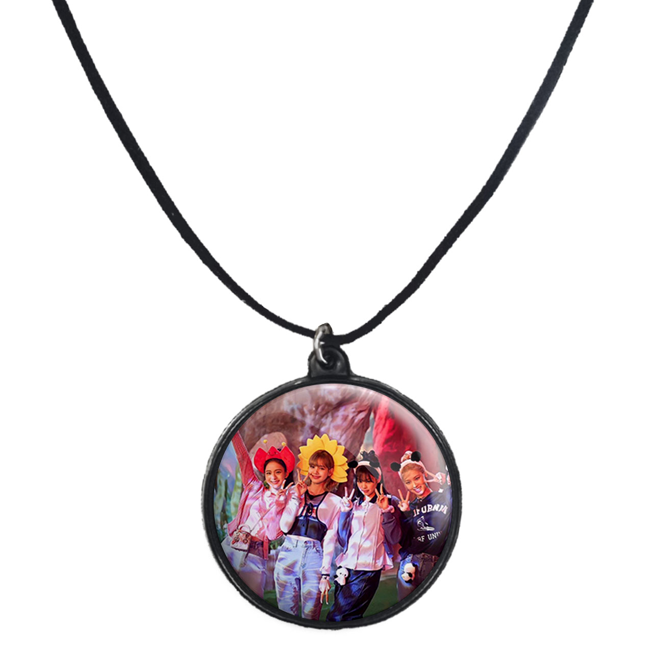 گردنبند پرمانه طرح بلک پینک کد pmb.17881 مدل دو طرفه