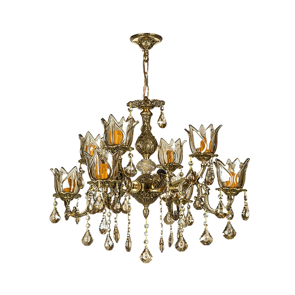 لوستر کلاسیک ۱۲ شعله چشمه نور کد CA2143/4+8-BO