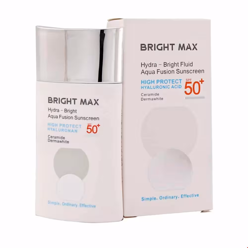 فلوئید ضد آفتاب آکوافیوژن هیدرا برایت SPF50 برایت مکس 50 میلی لیتری