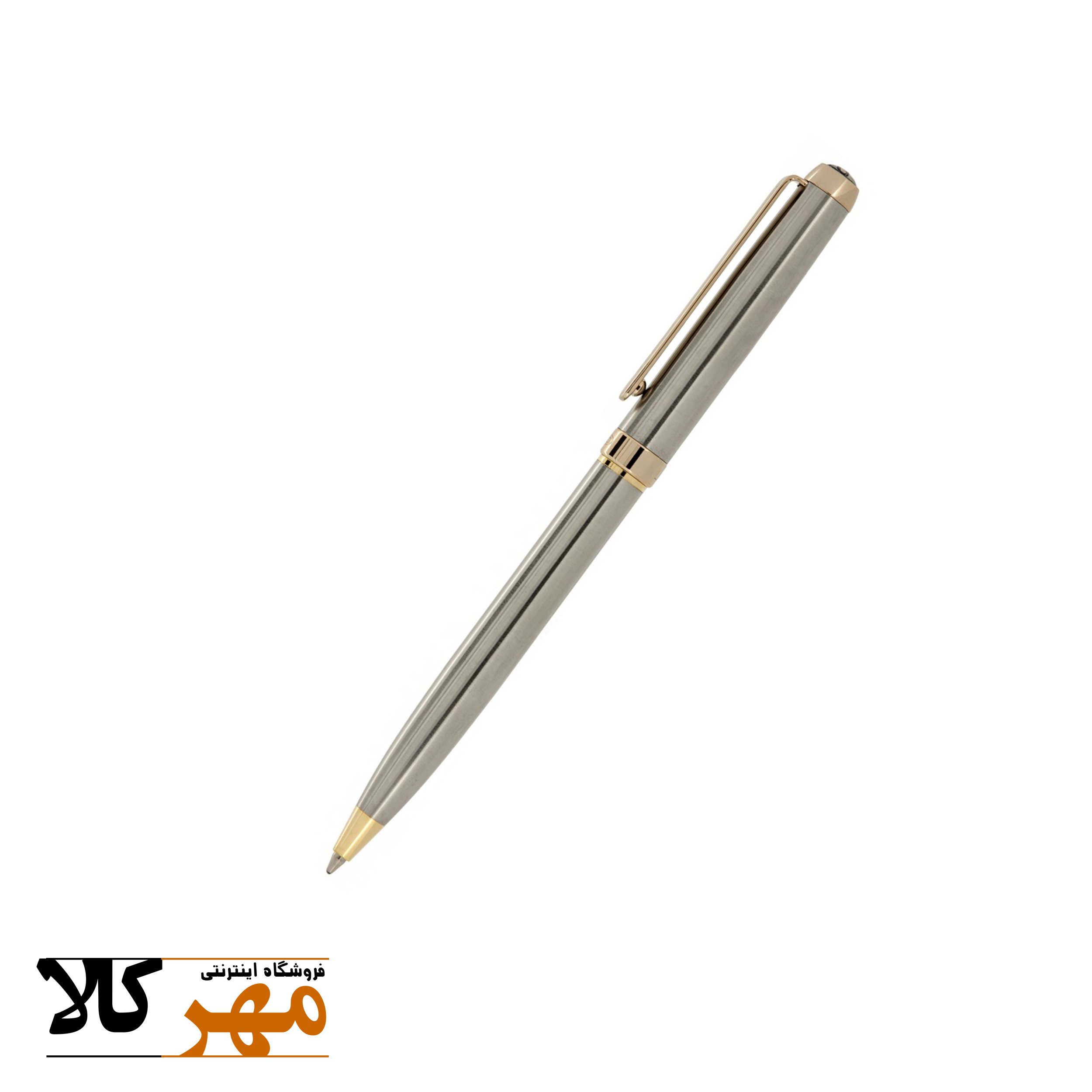 قلم خودکار تک استیل گیره زرد IPLOMAT مدل LORD
