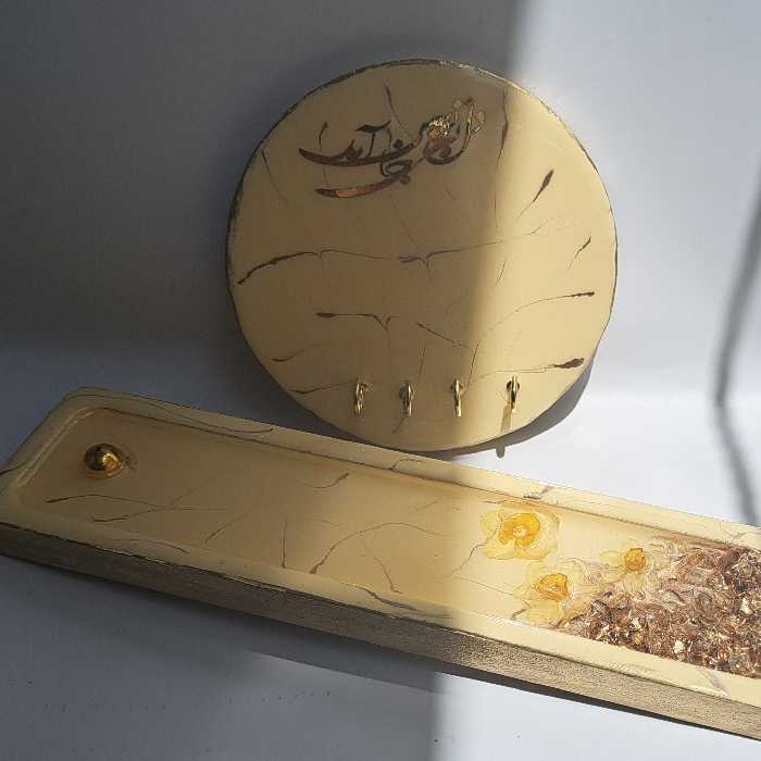 جاعودی و جاکلیدی چوب و رزین رنگ کرم ، جهت ساخت سفارش ثبت می شود