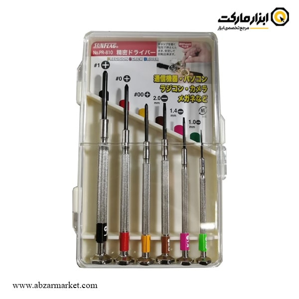 ست پیچ گوشتی ساعتی سان فلگ 6 عددی مدل PR-810