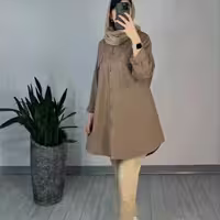 مانتو الیاف طبیعی سایز بزرگ نسترن کد 4486