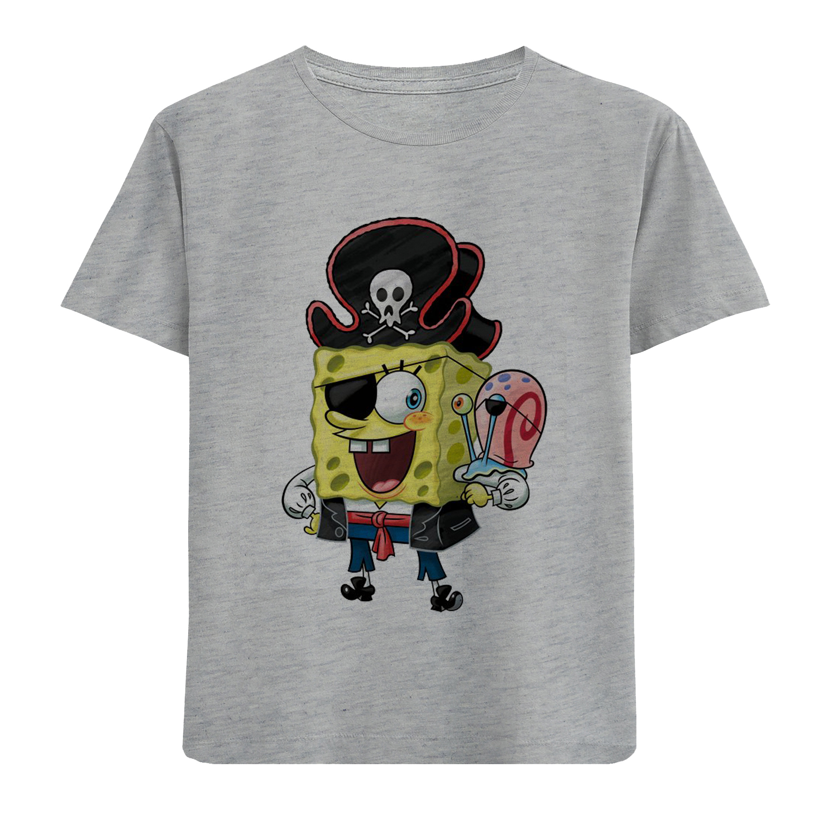 تی شرت آستین کوتاه بچگانه مدل باب اسفنجی دزد دریایی F726