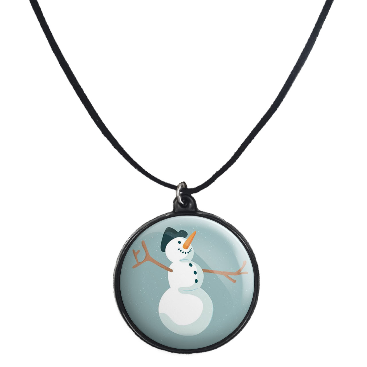 گردنبند پرمانه طرح آدم برفی کد pmb.30436 مدل دو طرفه