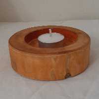 جاشمعی چوبی  دستساز رنگ عنابی روشن  قابل استفاده برای هر نوع مکانی ساده وشیک