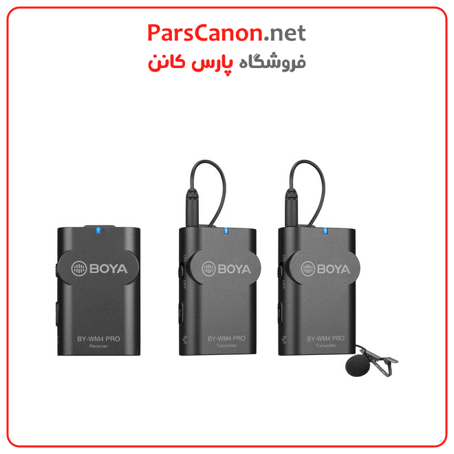 میکروفون بویا مدل BOYA BY-WM4 PRO-K2 Two-Person Digital Camera-Mount Wireless Omni Lavalier Microphone System