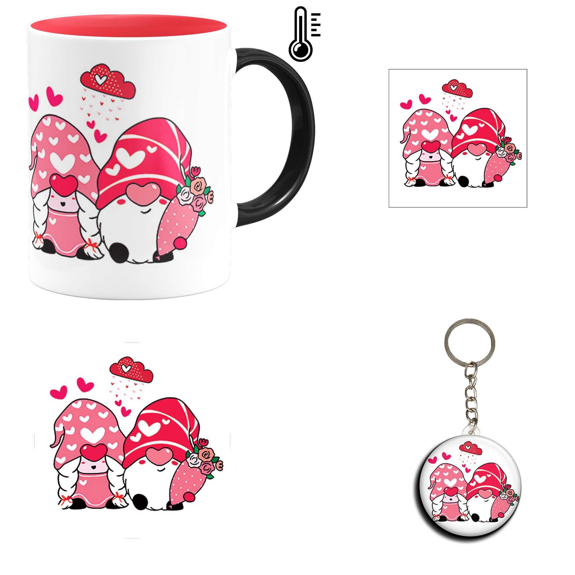 ست هدیه ماگ حرارتی مدل روز عشق طرح عاشقانه کد M100