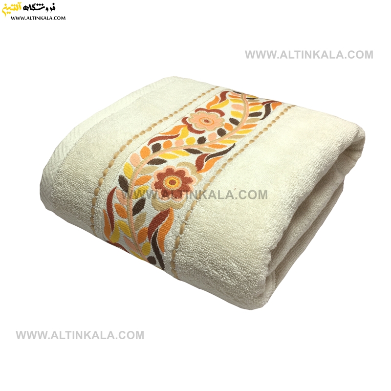 حوله استخری کوبلن رنگ کرم روشن سایز 70×140