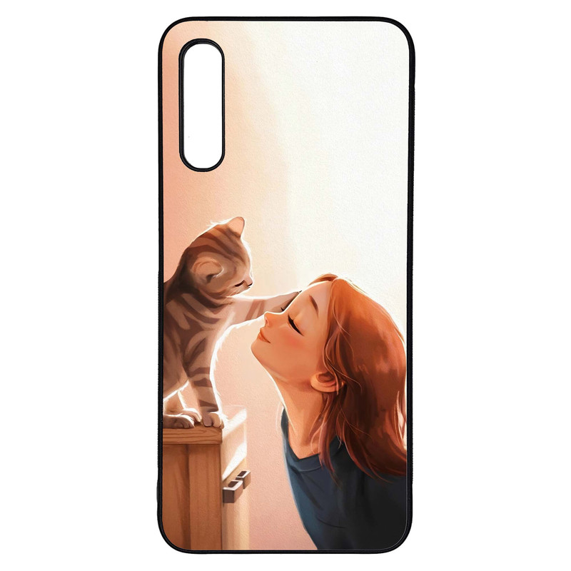 کاور طرح دختر و گربه کد G-151 مناسب برای گوشی موبایل سامسونگ Galaxy A50s / A50 / A30s | دیجی قاب دونی