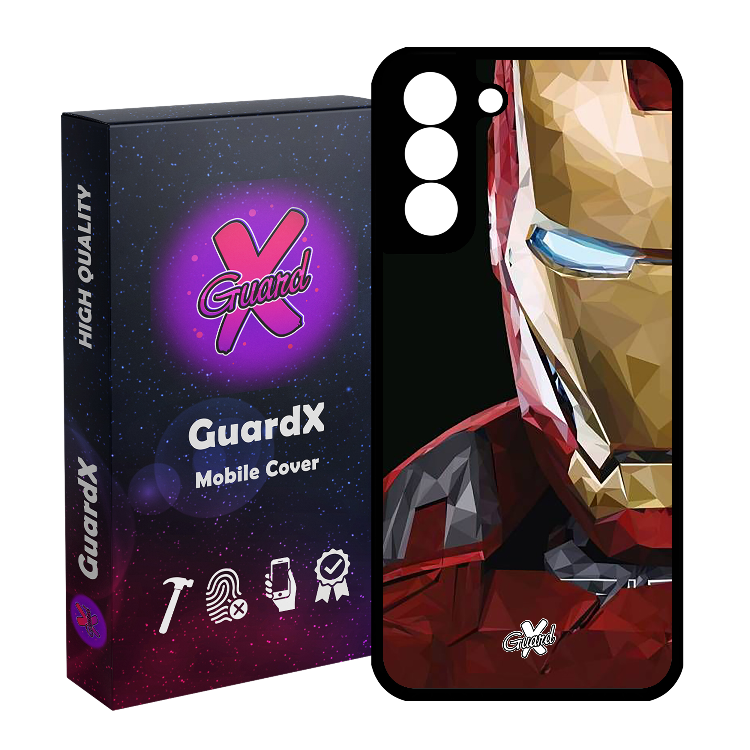 کاور گارد ایکس طرح Iron Man مدل Glass10048 مناسب برای گوشی موبایل سامسونگ Galaxy S21 FE