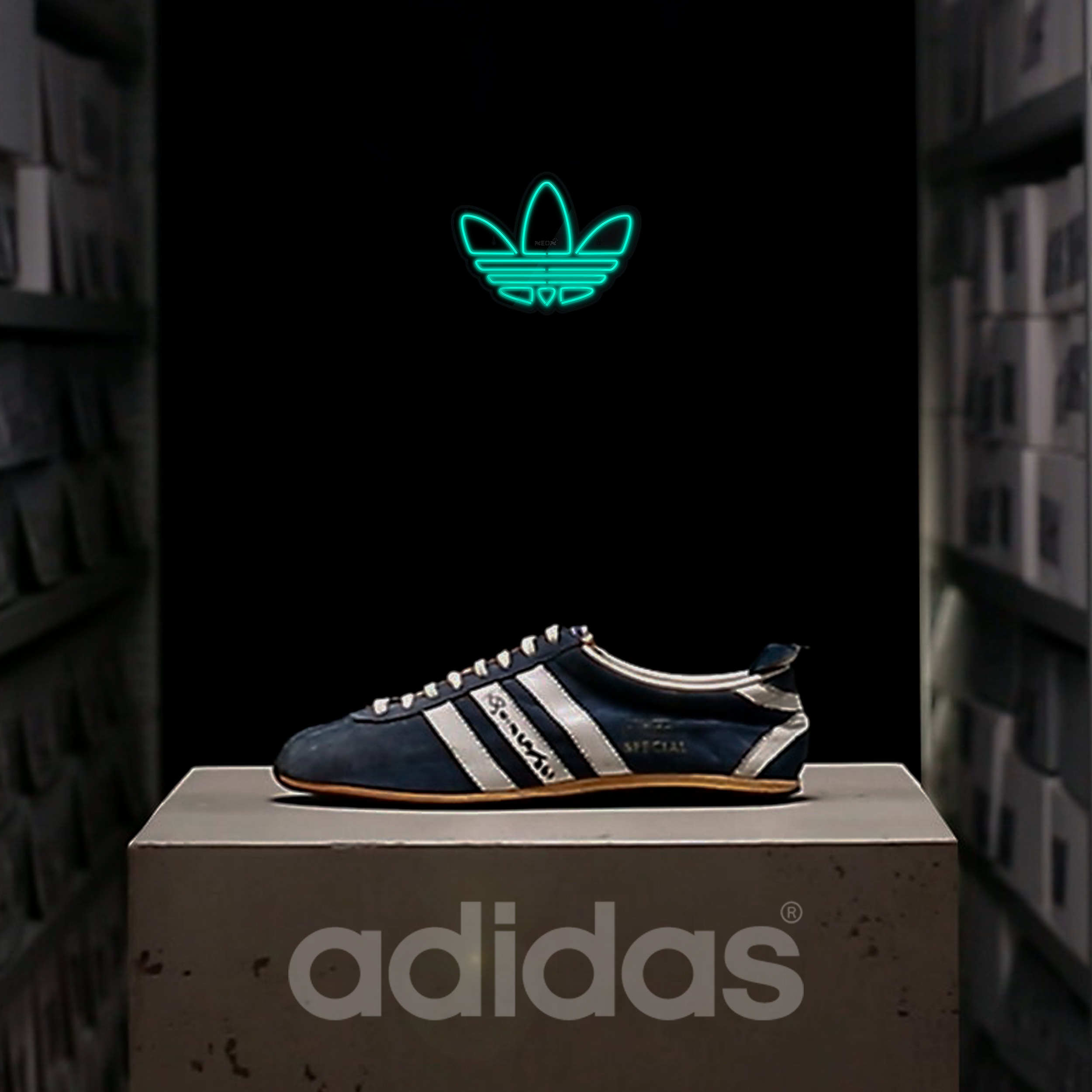 چراغ دیواری نئون دیزاین طرح Adidas-Logo-BL_TBL