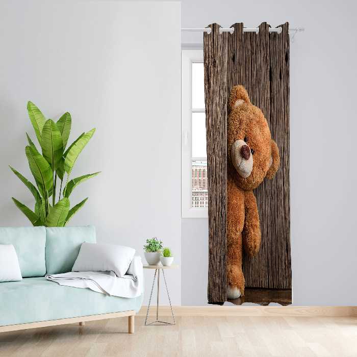  پرده مدل خرس مخمل پانچی کد 1331 سایز 140x280 سانتی متر 