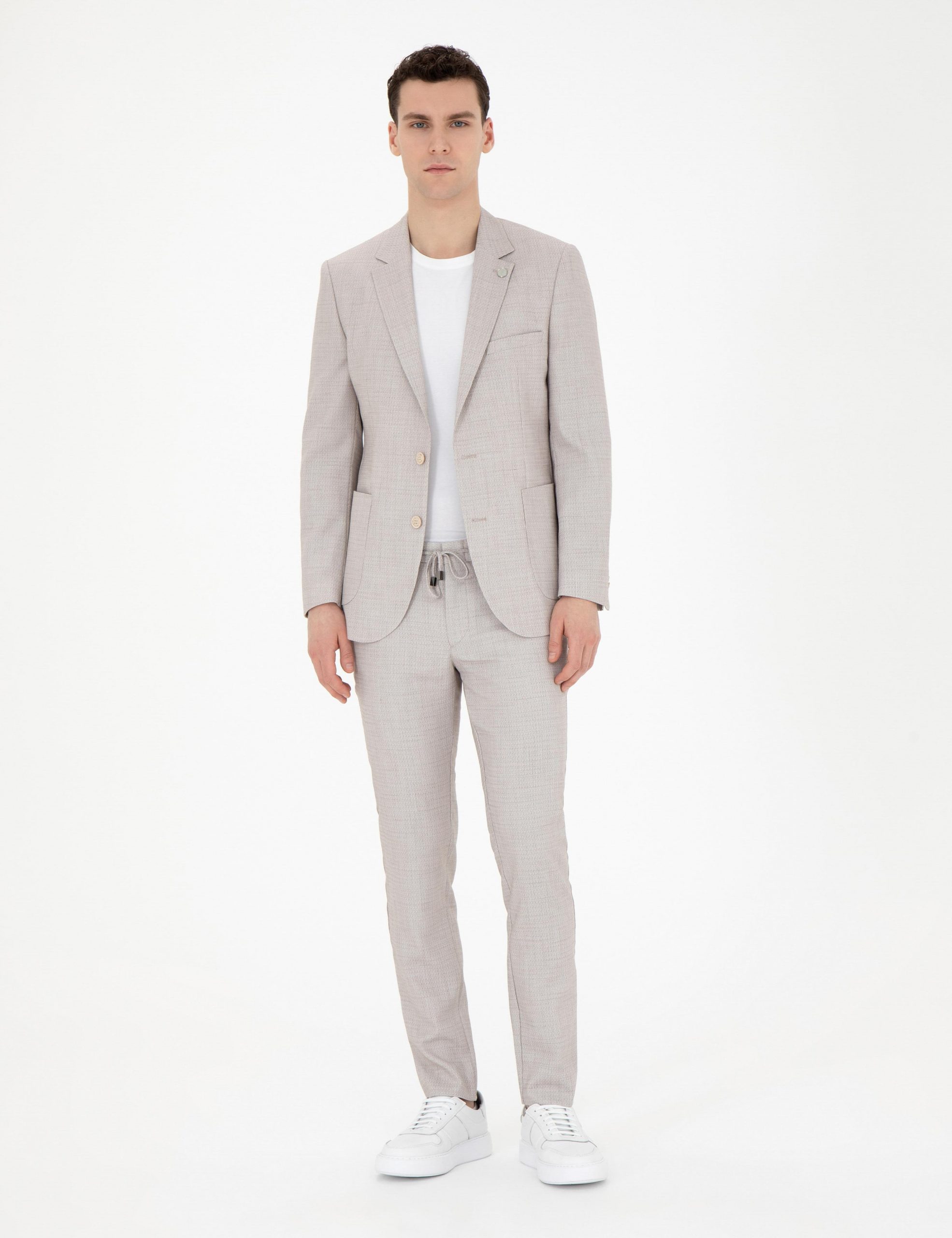 کت و شلوار مردانه بژ پیرکاردین - فروشگاه لباس شهرمون