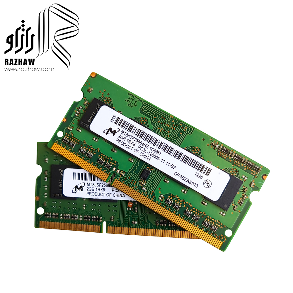 رم 2 گیگ DDR3 لپ تاپ برند میکرون CL9 باس 12800/1600mhz مدل MT8KT