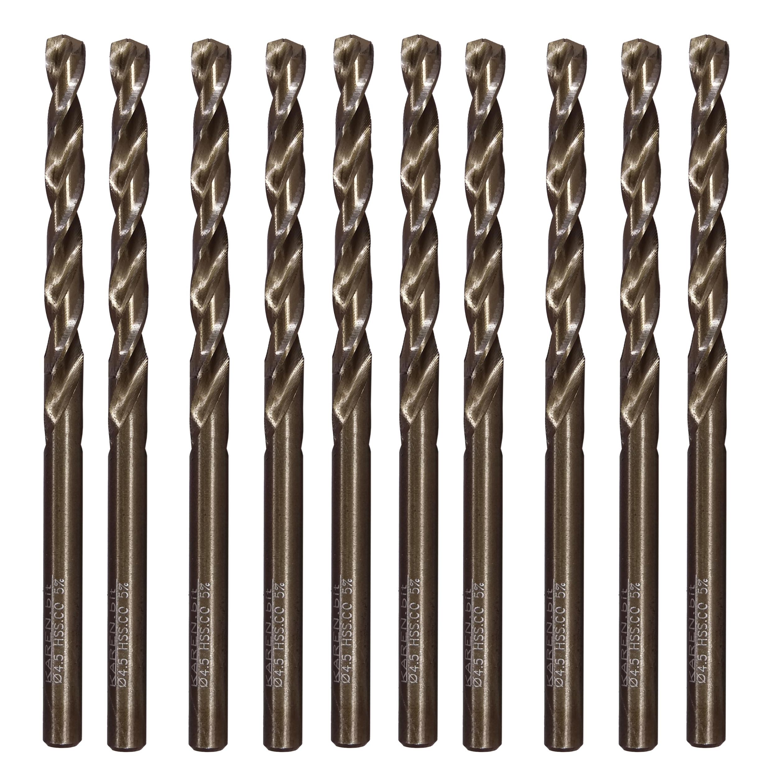 مته فلز کبالت کارن مدل ART-KRN-4.5M سایز 4.5 میلی متر  مجموعه 10 عددی