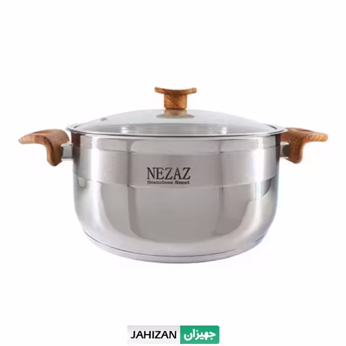 قابلمه استیل نزاز دسته چوب سایز 28