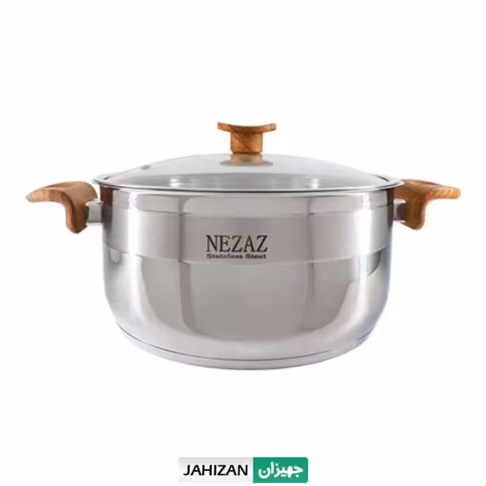 قابلمه استیل نزاز دسته چوب سایز 28
