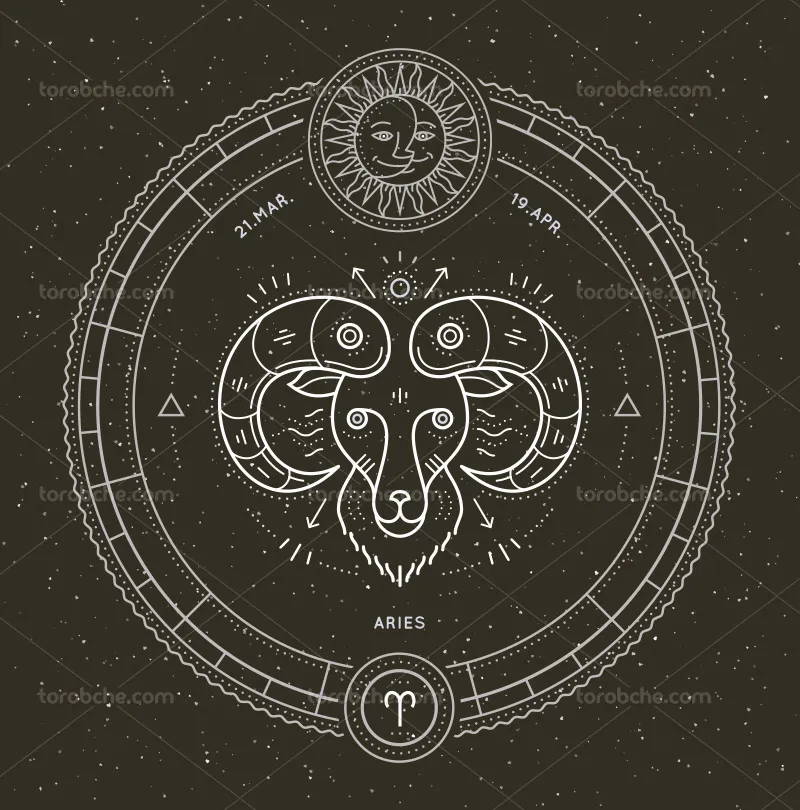 وکتور نماد زودیاک فروردین | گرافیک با طعم تربچه