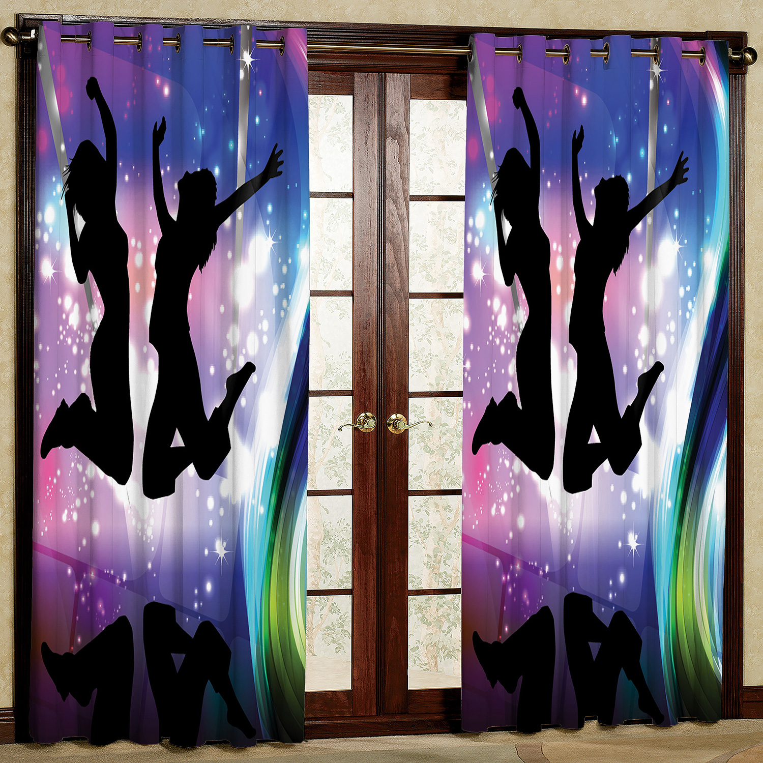 پرده مدل دختر هازان پانچی کد 2573 سایز 140x200 سانتی متر