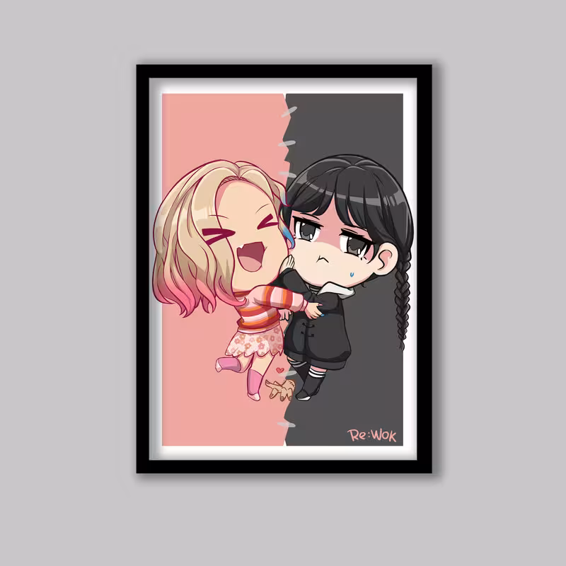 تابلو مدل ونزدی آدامز Wednesday Addams کد LA-G10823-2 | دنیای قاب