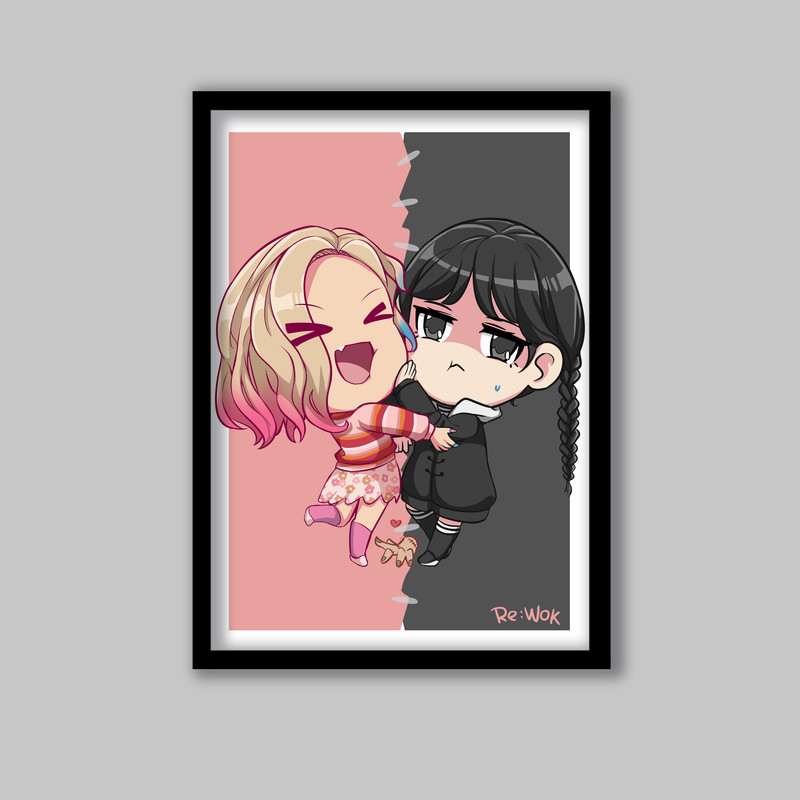 تابلو مدل ونزدی آدامز Wednesday Addams کد LA-G10823-2 | دنیای قاب