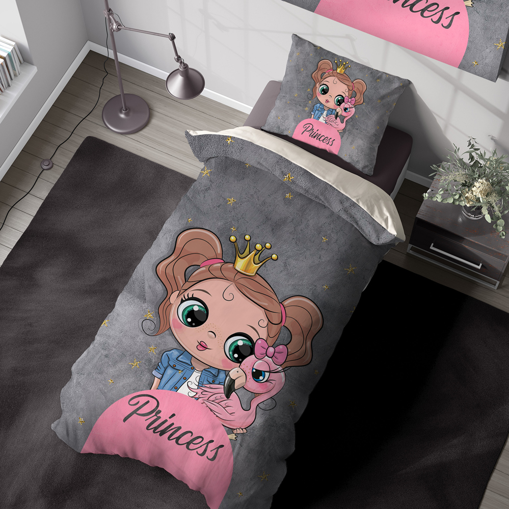 روتختی تکنفره دخترانه طرح فانتزی عروسکی WA-2409-s