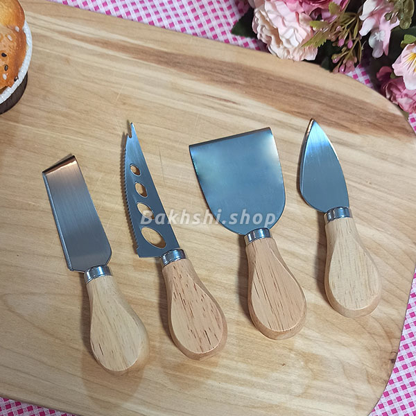 ست کارد صبحانه خوری مدل چوبی مجموعه 4 عددی