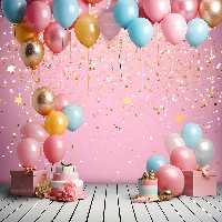 بک دراپ عکاسی کودک با کیک و کادو | گرافیک با طعم تربچه