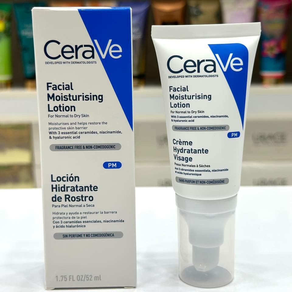 کرم شب مرطوب کننده و آبرسان سراوی Cerave حجم 52 میل حاوی سرامید، نیاسینامید، هیالورونیک اسید Cerave Facial Moisturisin