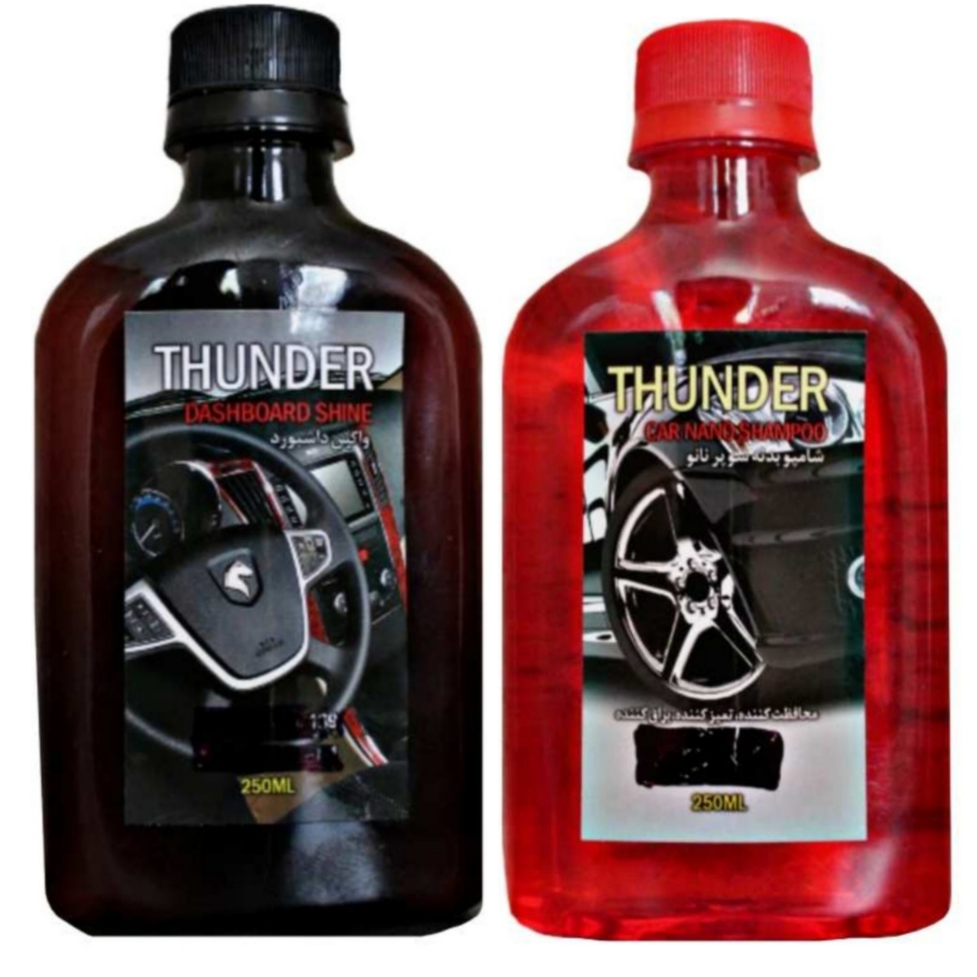 واکس داشبورد و شامپو بدنه سوپر نانو تاندر مدل T8 حجم 250 میلی لیتر بسته 2 عددی