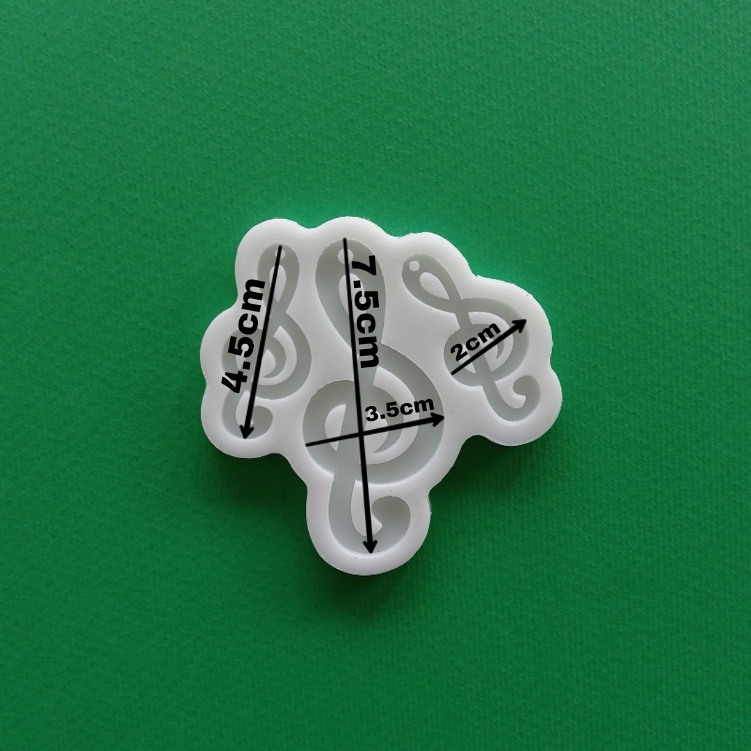 قالب رزین مدل ست گوشواره و گردنبند طرح نت موسیقی