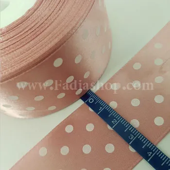 روبان 40 خالدار کالباسی کمرنگ 25