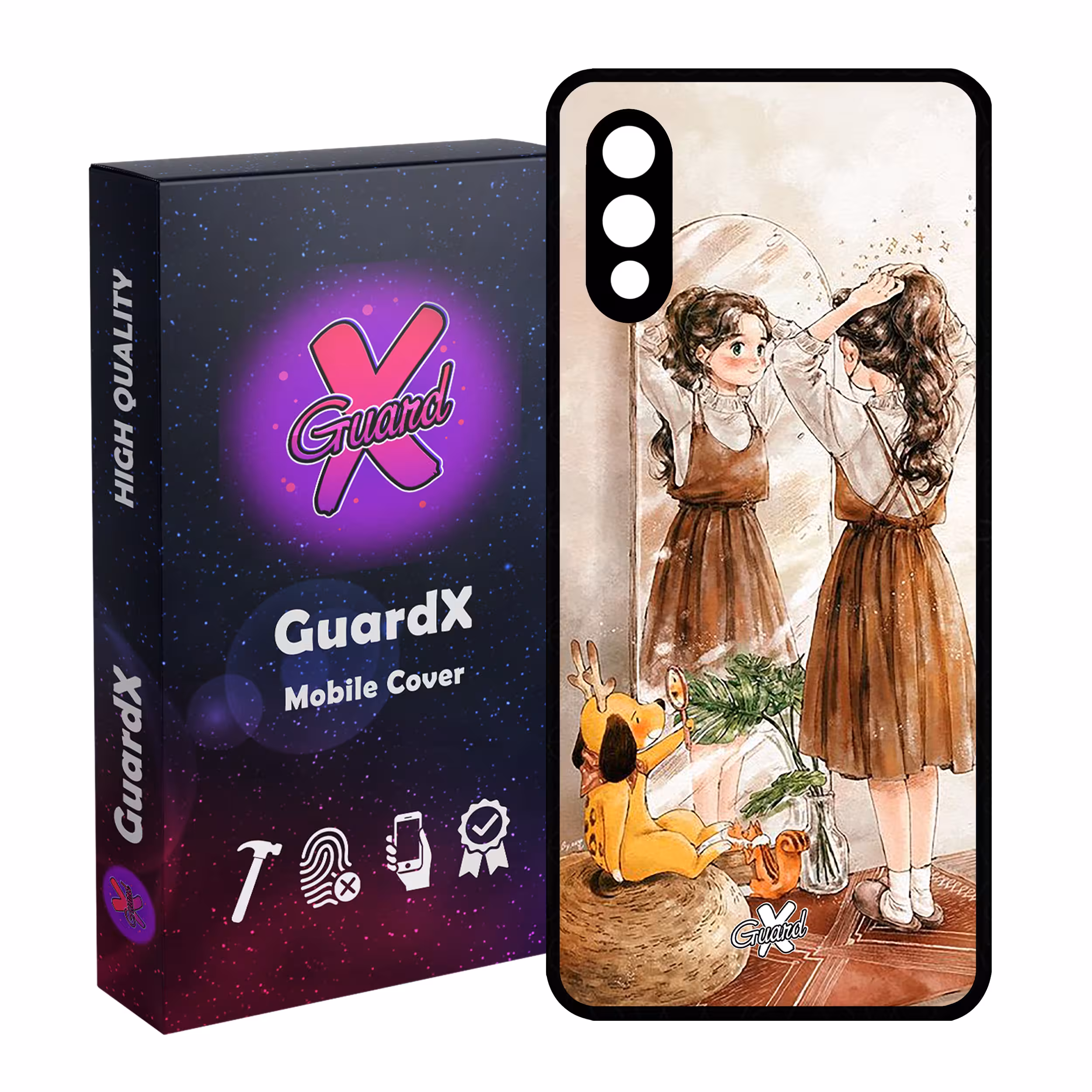 کاور گارد ایکس طرح Girl مدل Glass10306 مناسب برای گوشی موبایل سامسونگ Galaxy A02 / M02