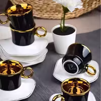 سرویس قهوه خوری 12 پارچه پاچی رنگ سیاه مدل Semazen