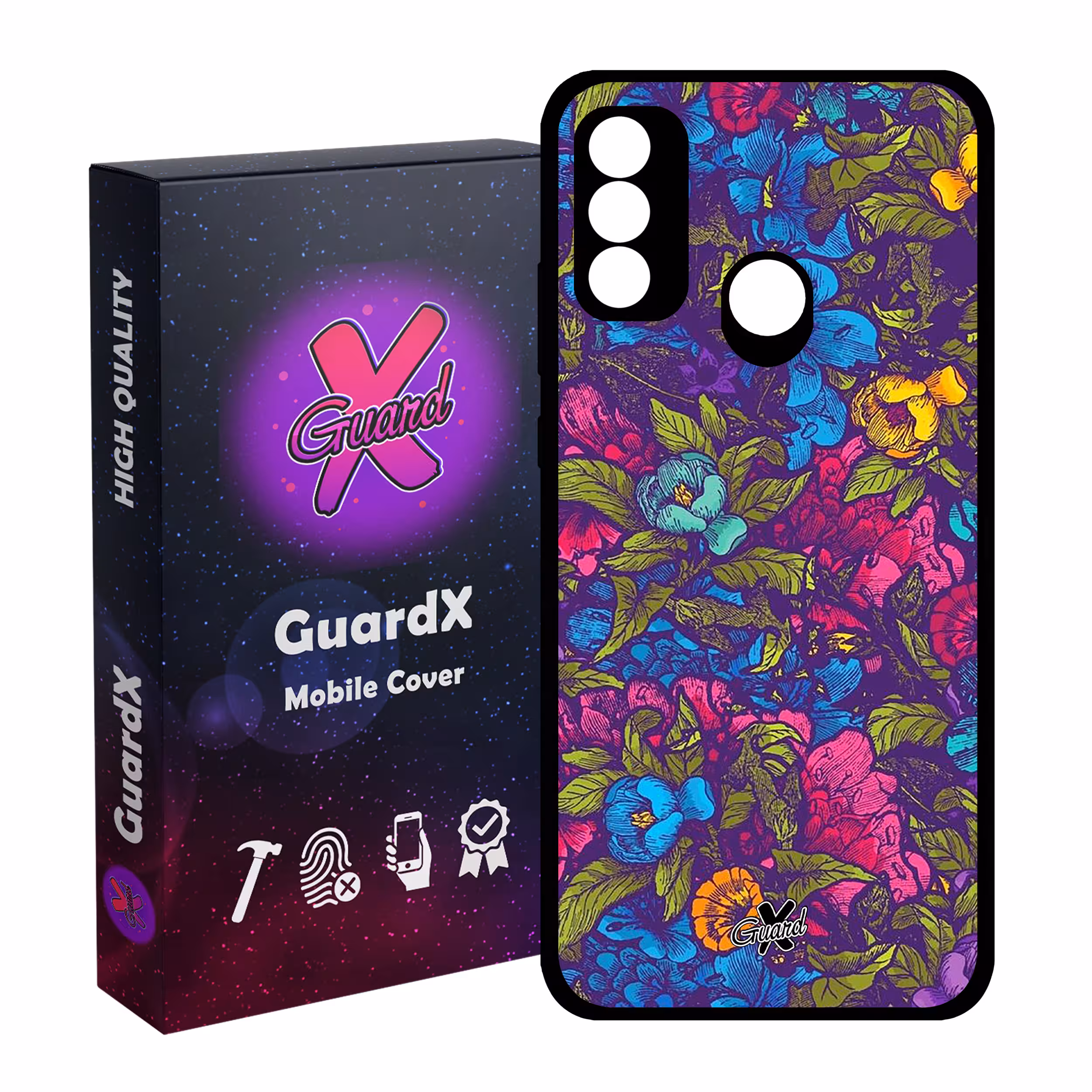 کاور گارد ایکس طرح Flower مدل Glass10224 مناسب برای گوشی موبایل هوآوی P Smart 2020