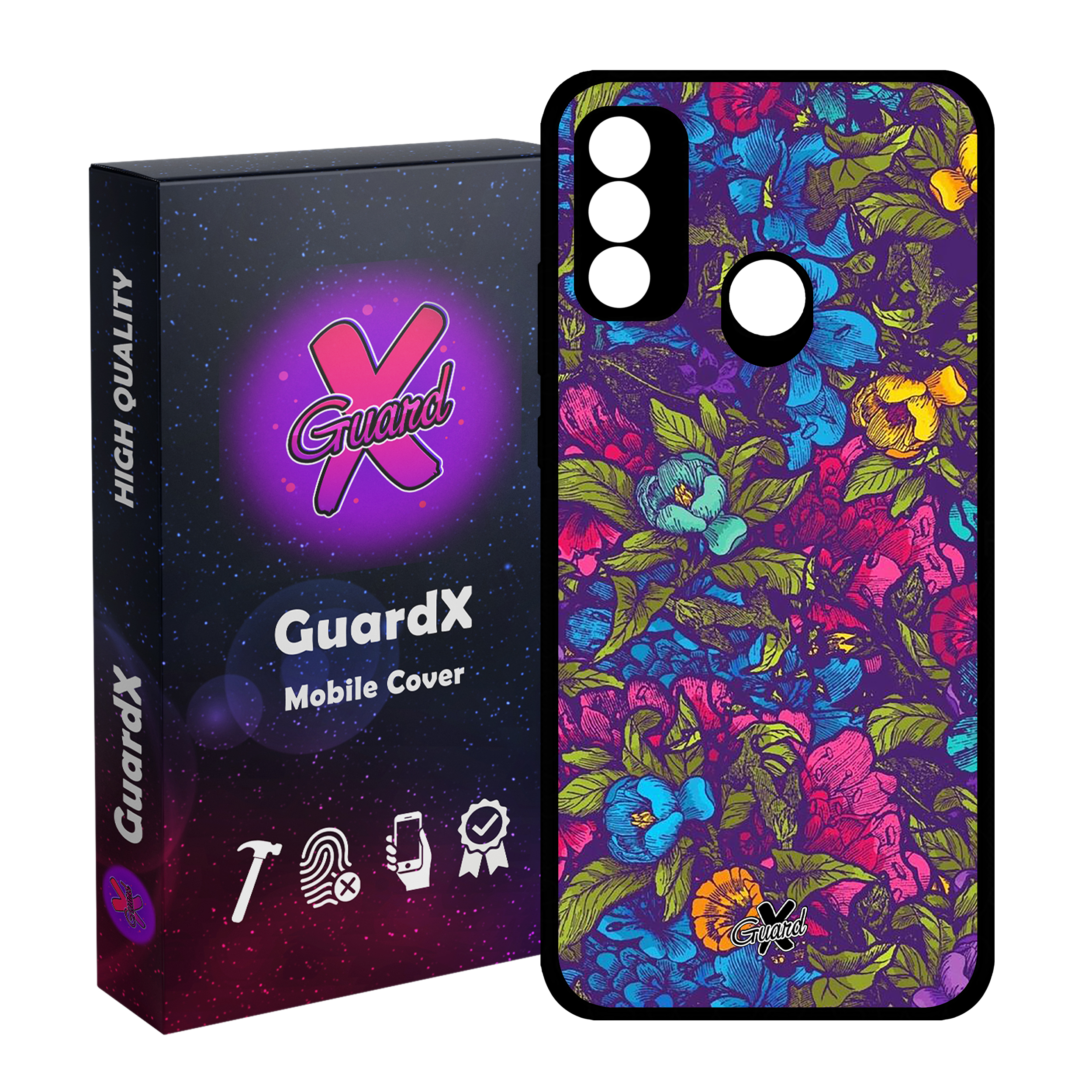 کاور گارد ایکس طرح Flower مدل Glass10224 مناسب برای گوشی موبایل هوآوی P Smart 2020