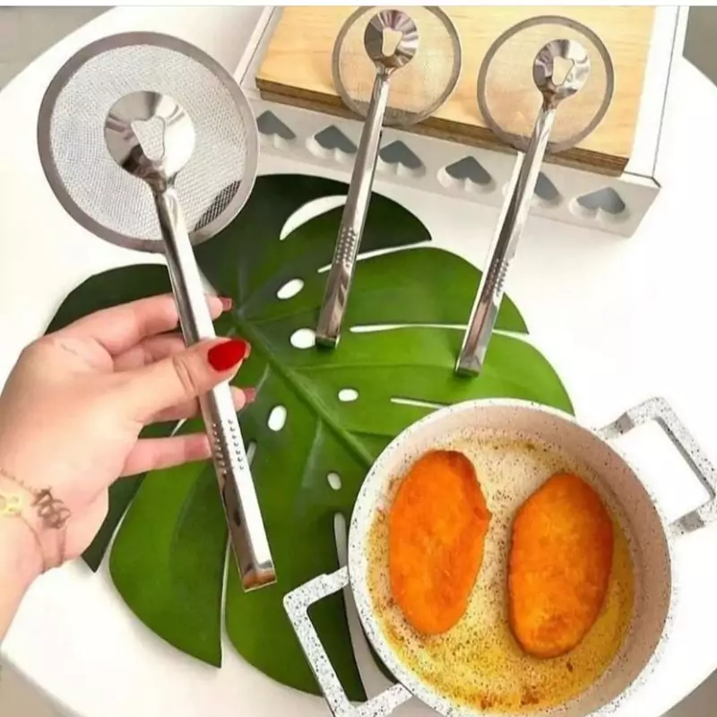 انبر روغن گیر استیل  یا انبر توری دار کفگیر روغن در پلاسکو دهقان