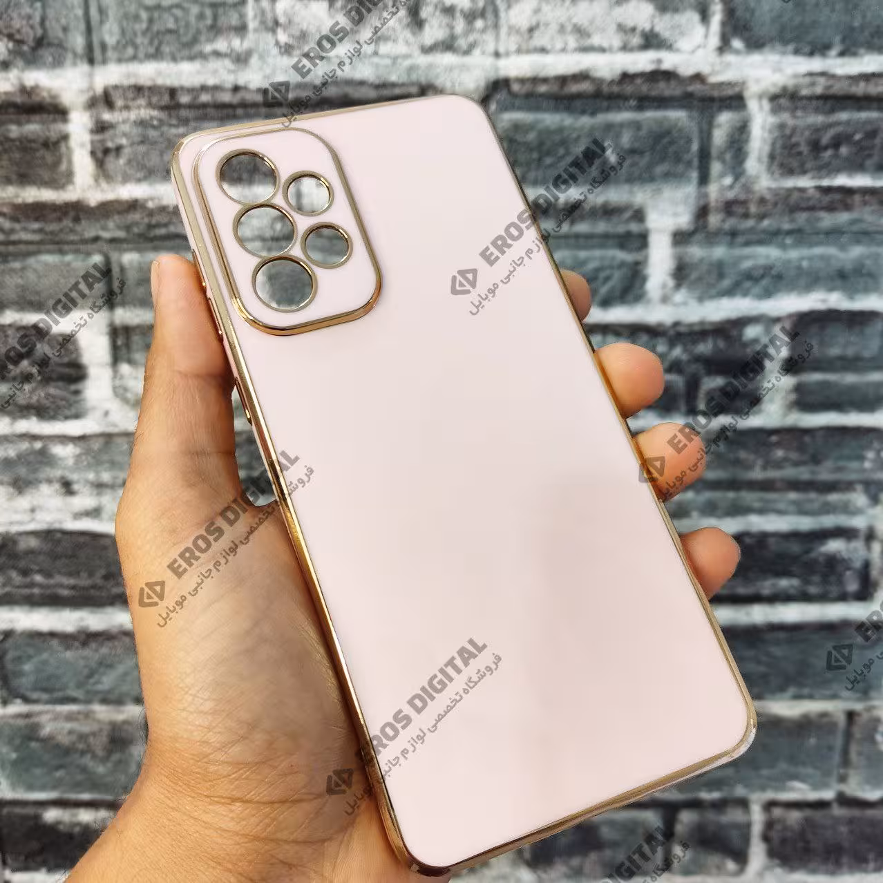 قاب مای کیس سامسونگ Galaxy A73 دور طلایی الکتروپلیتینگ - سفید