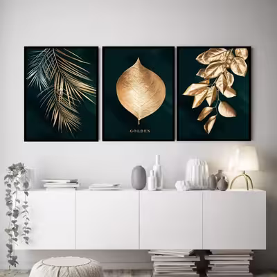 تابلو مدل برگ سبز مجموعه سه عددی