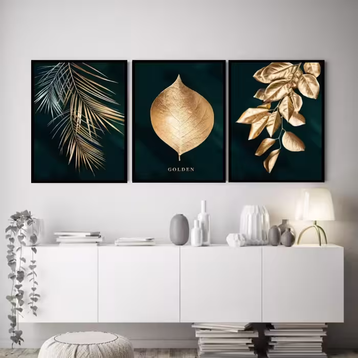 تابلو مدل برگ سبز مجموعه سه عددی