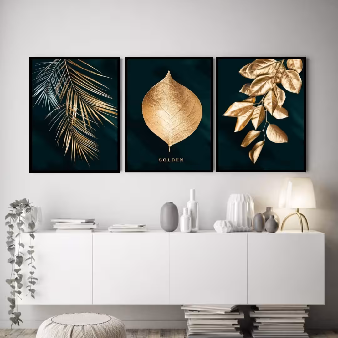 تابلو مدل برگ سبز مجموعه سه عددی