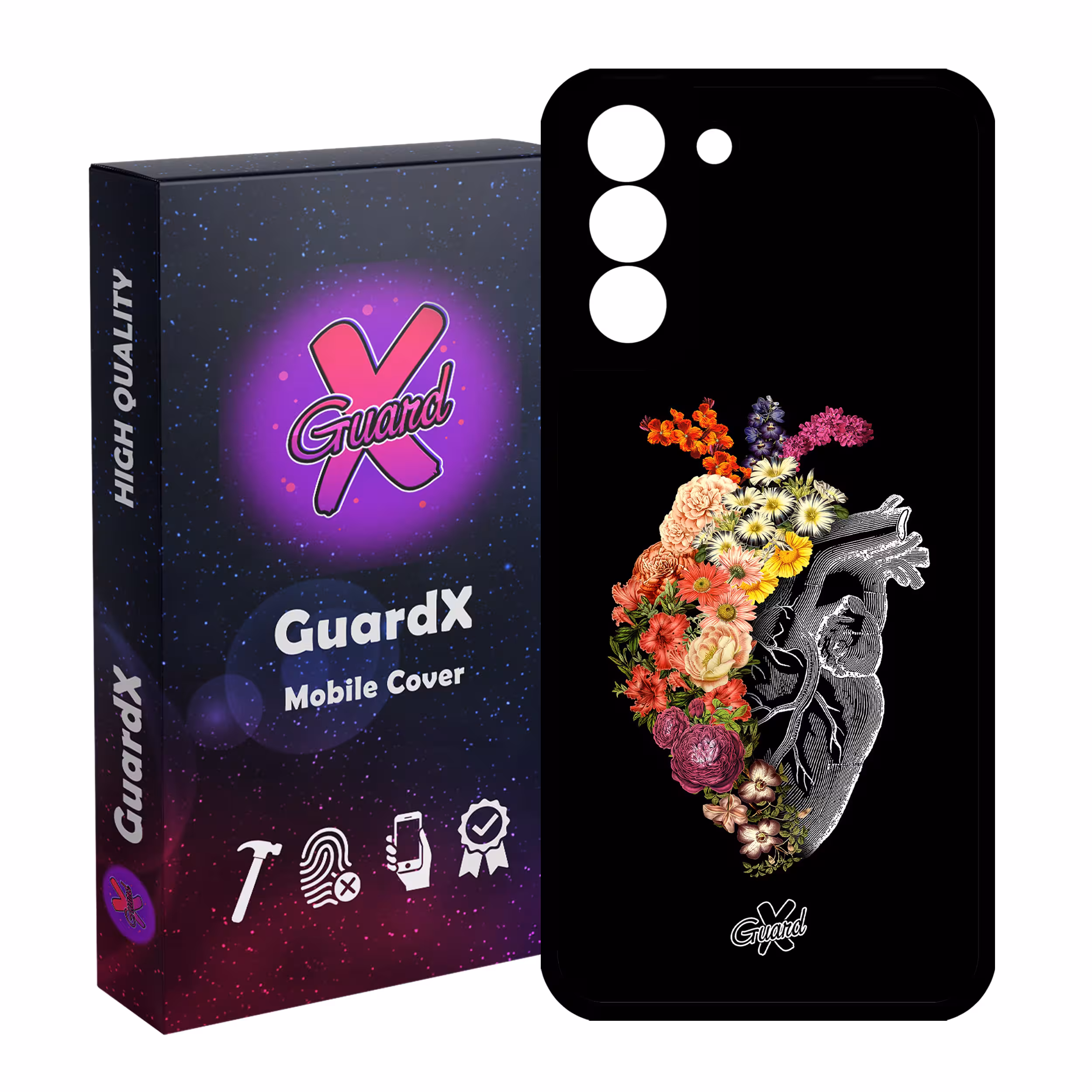 کاور گارد ایکس طرح قلب مدل Glass10216 مناسب برای گوشی موبایل سامسونگ Galaxy S21 FE