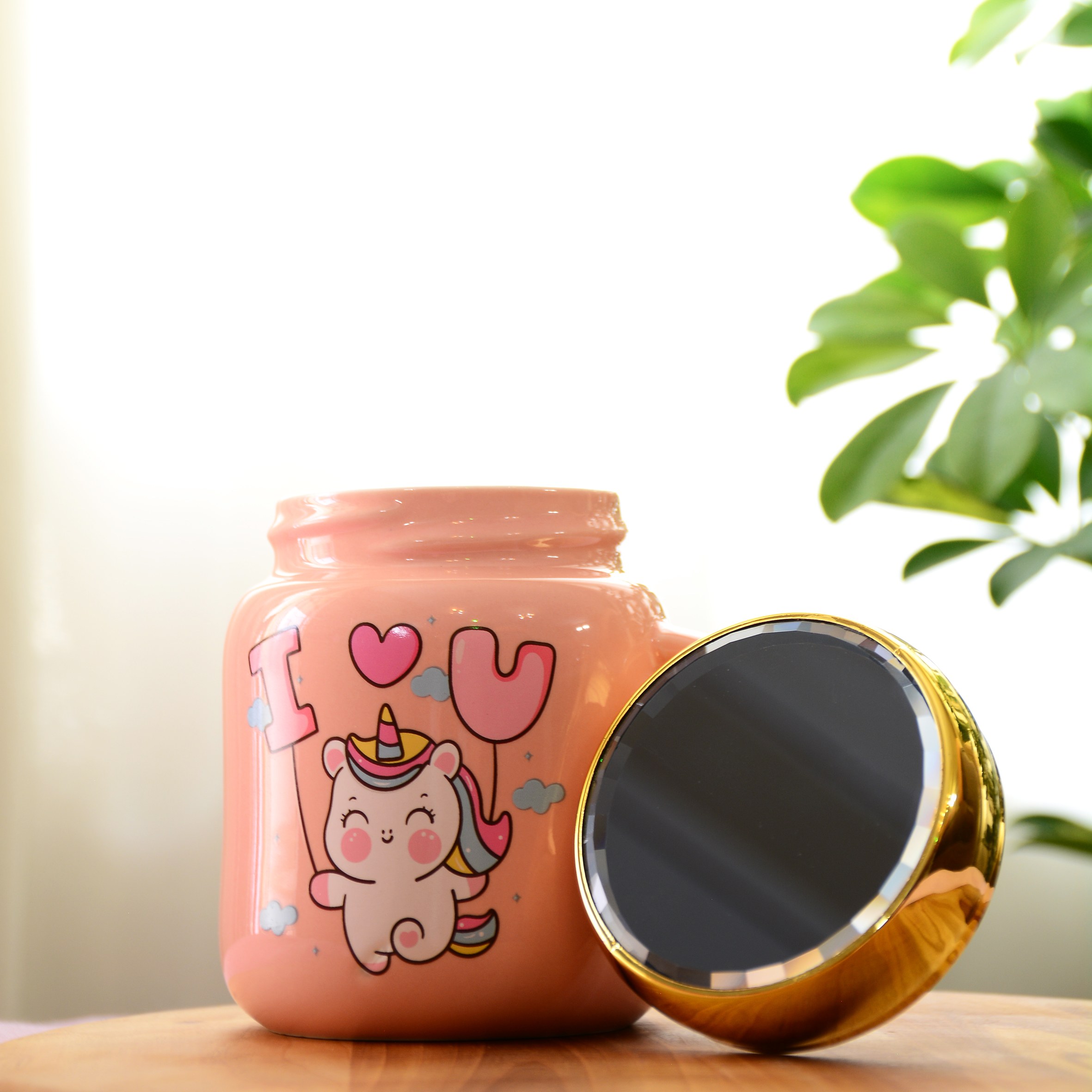 ماگ درب شیشه ای تک شاخ یونیکورن