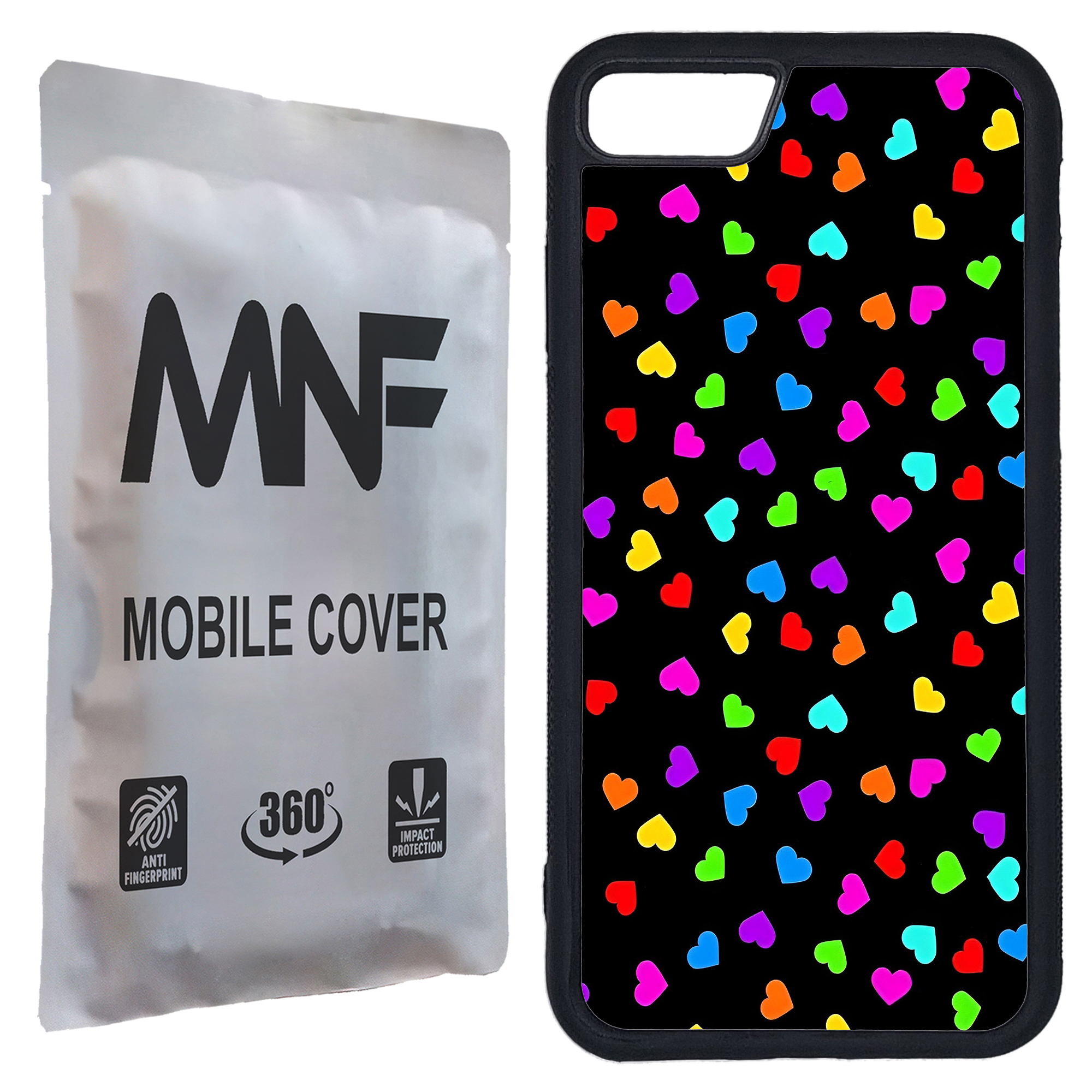 کاور ام ان اف طرح قلبی رنگارنگ کد P-007 مناسب برای گوشی موبایل اپل iPhone SE 2020 / SE 2022