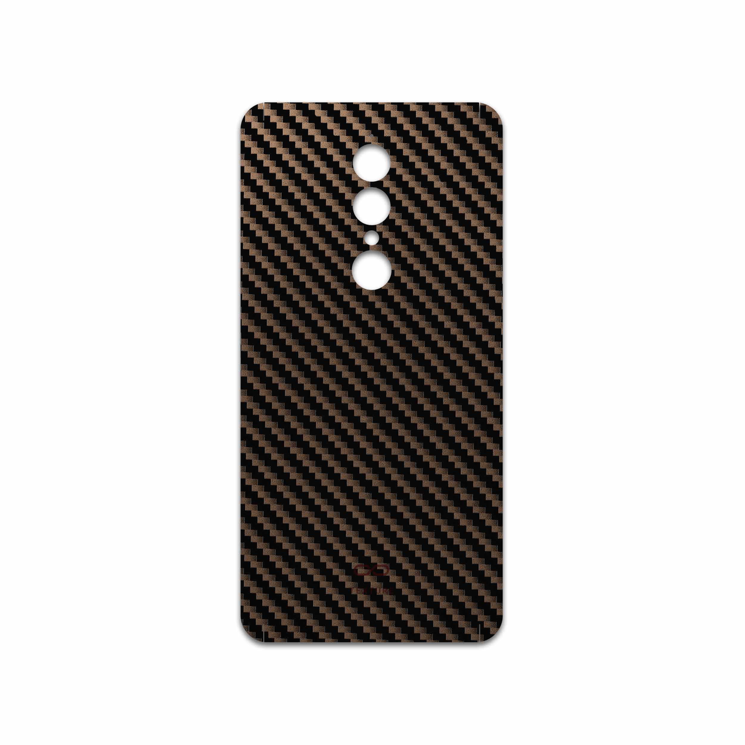 برچسب پوششی ماهوت مدل Glossy-Brown-Fiber مناسب برای گوشی موبایل یومی A1 Pro