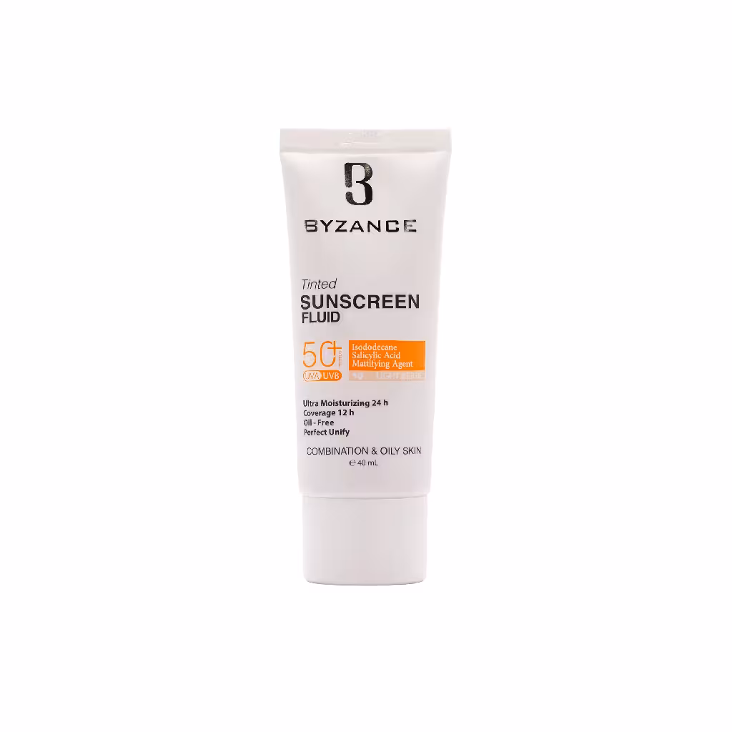 ضد آفتاب رنگی پوست چرب بیزانس SPF50