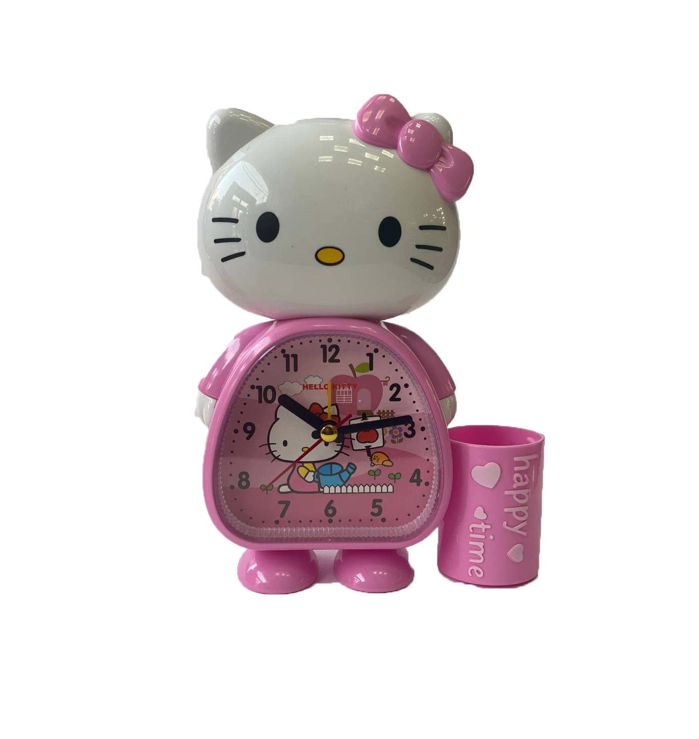 ساعت رومیزی و جاقلمی مدل کیتی صورتی