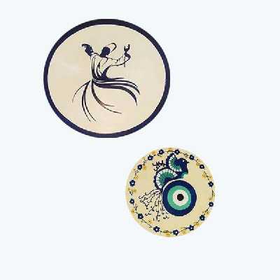 بشقاب دیوارکوب طرح چشم نظر مجموعه 2عددی