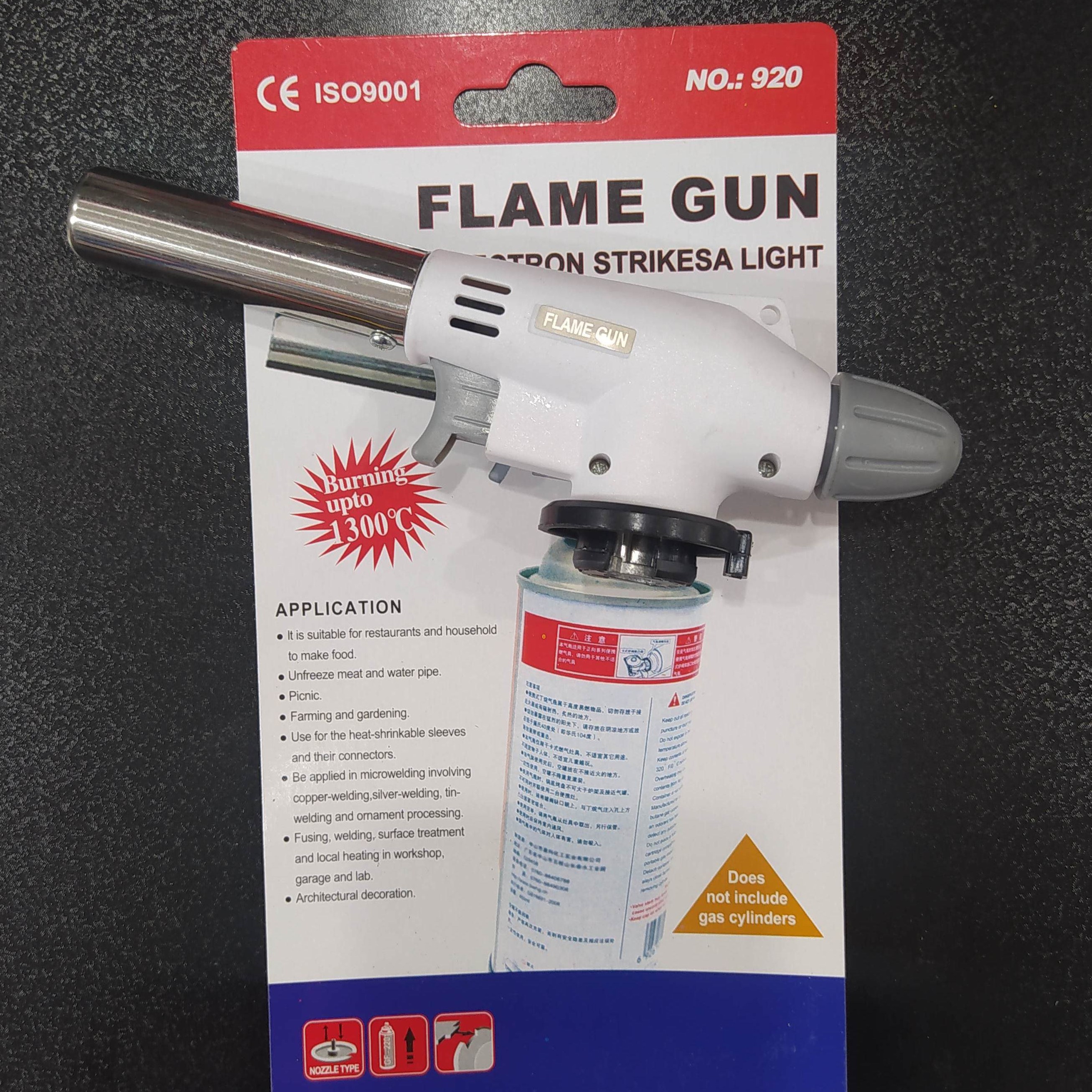 تورچ مشعل FLAM GUN دارای اتصال به مخزن ذخیره گاز  (اسپری گاز) دارای فندک و پیچ تنظیم 